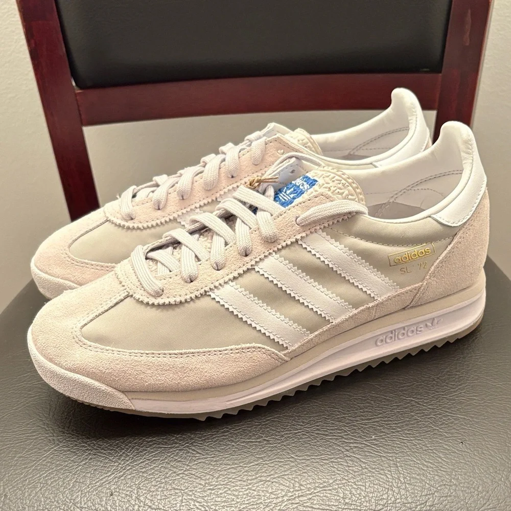 New Men’s Adidas SL 72 RS Cream and White Sneakers Size 7